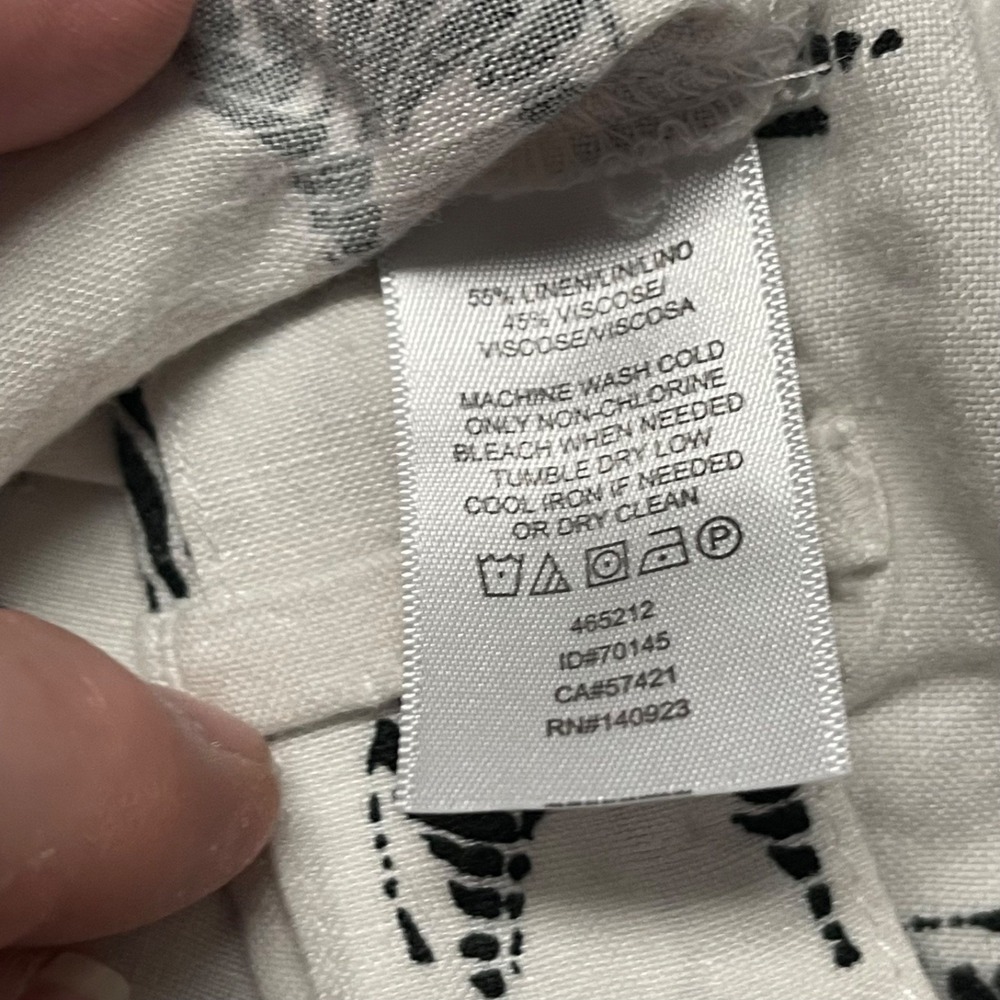 Ann Taylor Loft Women's 6 White Zebra Print Linen Blend Shorts Waist Belt - Picture 6 of 12